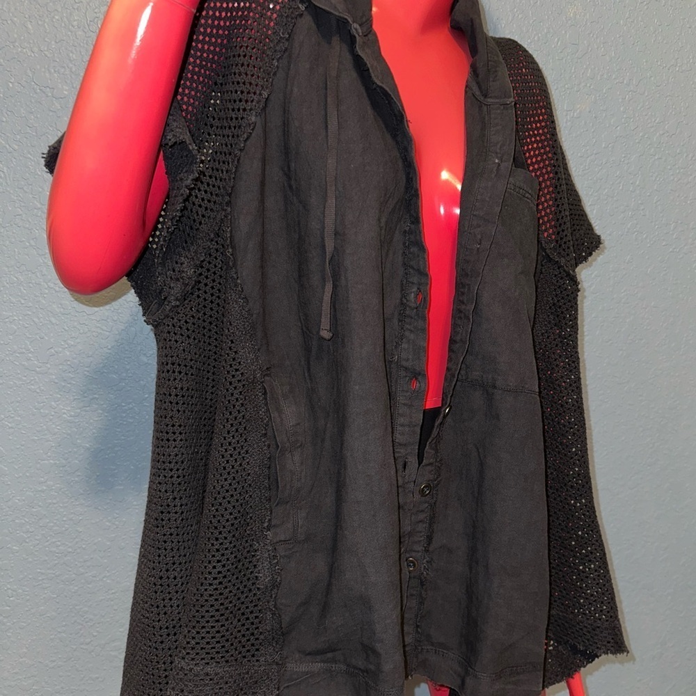 We The Free Black Hooded Cape Jacket - Picture 5 of 9